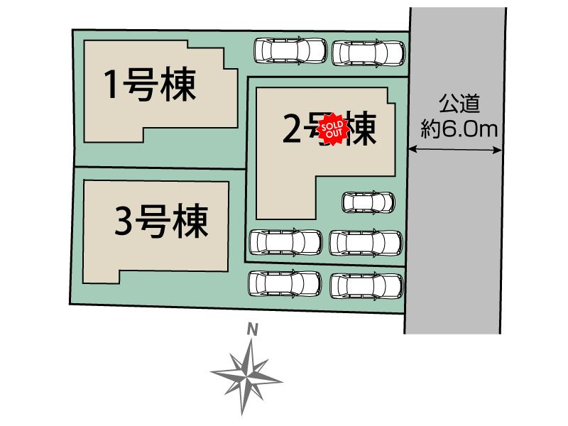 ブルーミングガーデン熊本市中央区水前寺５丁目３棟の見取り図