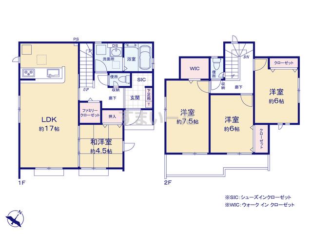 グラファーレ 鎌ヶ谷市東初富6期3棟の見取り図