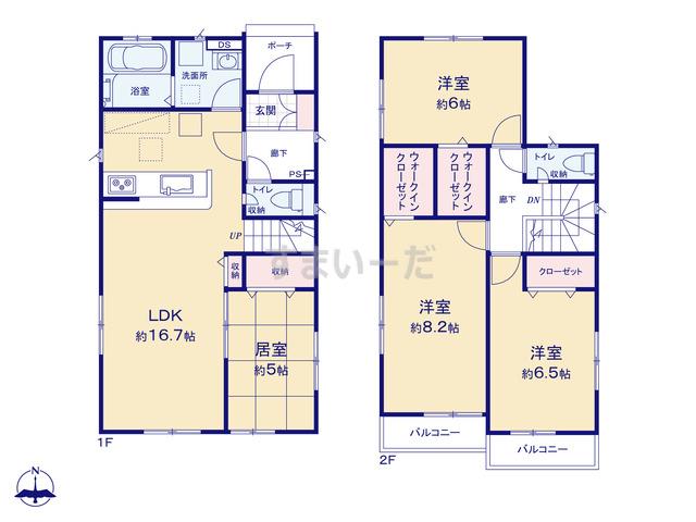 グラファーレ 盛岡市西青山4期1棟の見取り図