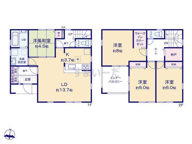 リーブルガーデン 堺市西区上2期の見取り図