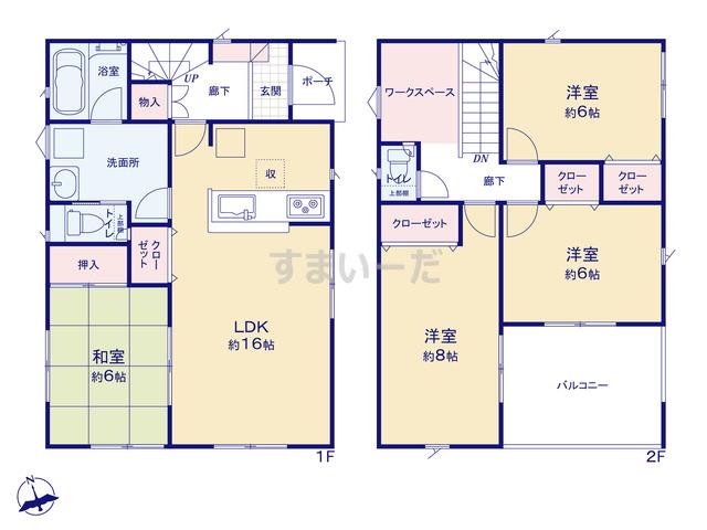 クレイドルガーデン 結城市結城 第35の見取り図