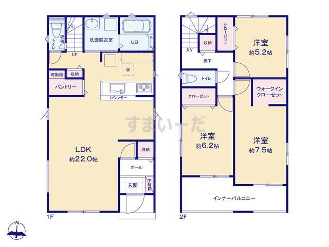 リナージュ 名古屋市名東区山の手21-1期の見取り図