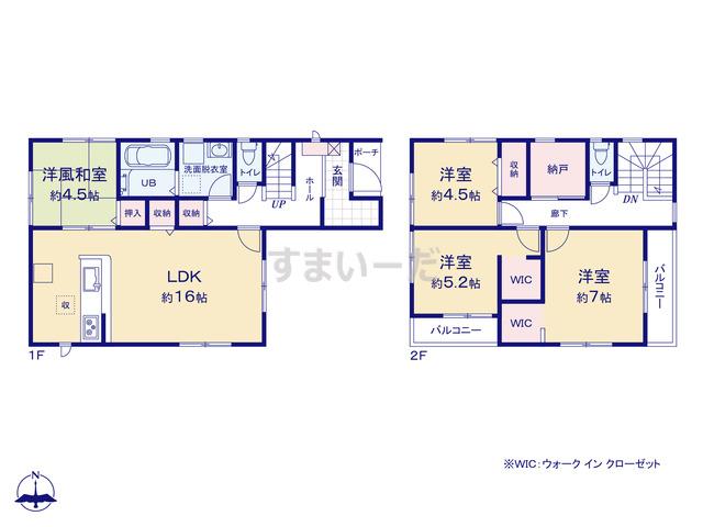 リーブルガーデン 枚方市津田東町2丁目の見取り図