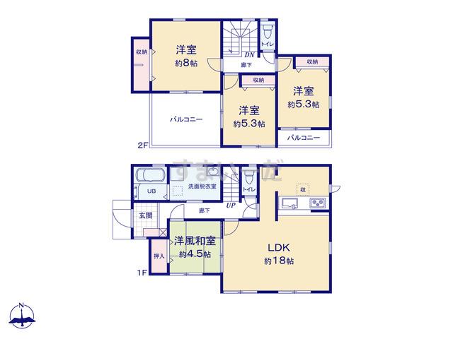リーブルガーデン 大井町金子第2の見取り図