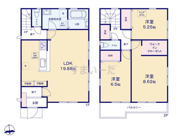 リーブルガーデン 枚方市招提元町3丁目の見取り図