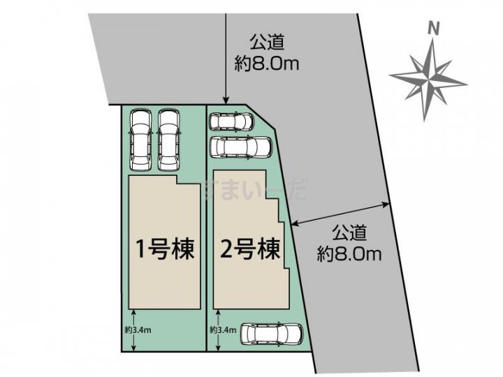 ブルーミングガーデン 札幌市厚別区厚別東4条5丁目2棟の見取り図
