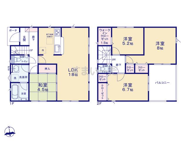 クレイドルガーデン 袖ケ浦市代宿 第1の見取り図