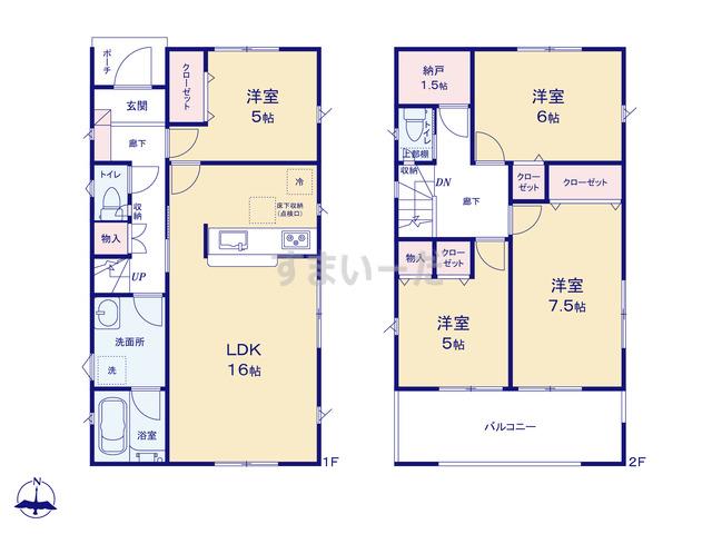 クレイドルガーデン 浜松市浜北区貴布祢 第1の見取り図