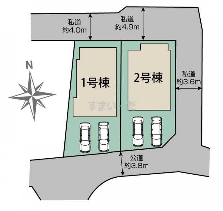 ブルーミングガーデン 熊本市北区清水新地5丁目2棟の見取り図