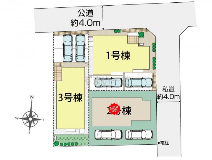 ブルーミングガーデン 三鷹市北野3丁目3棟の見取り図