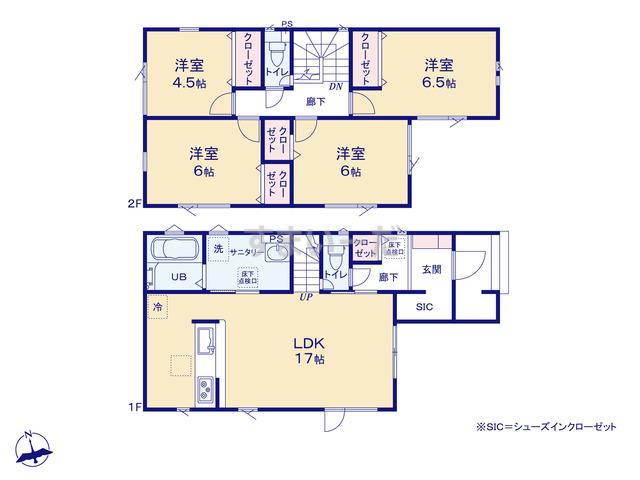 グラファーレ 札幌市西岡8期2棟の見取り図
