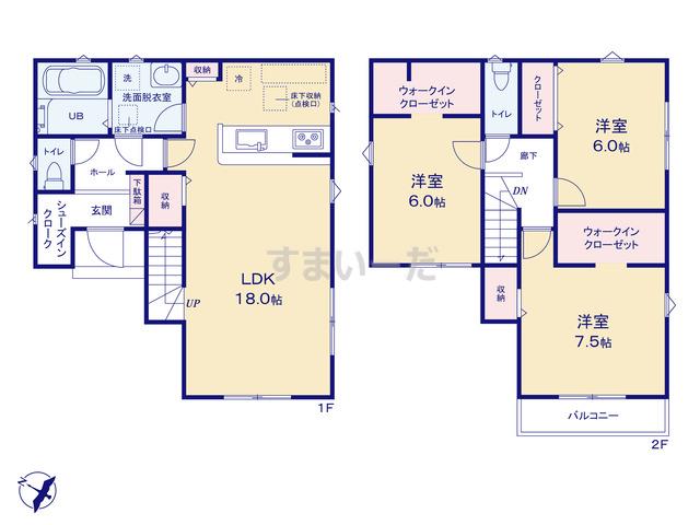 リナージュ 相模原市中央区上溝22-2期の見取り図