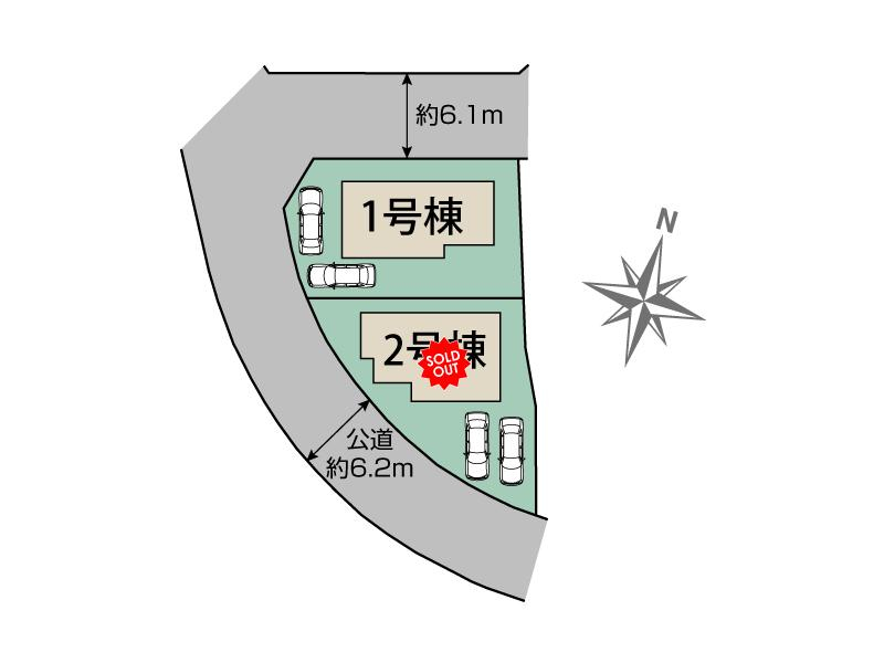 ブルーミングガーデン奈良市帝塚山３丁目２棟の見取り図