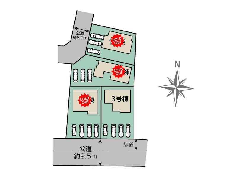 ブルーミングガーデン豊田市鵜ヶ瀬町高瀬南峰４棟の見取り図