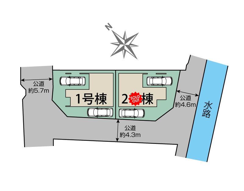 ブルーミングガーデン岡山市中区竹田２棟の見取り図