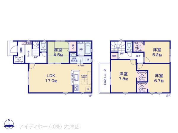 リナージュ京都市山科区勧修寺２３－１期の見取り図