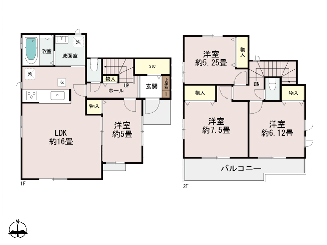 A号棟：LDK16帖、SIC完備、主寝室7.5帖、日当たり良好、収納充実、オール電化住宅！