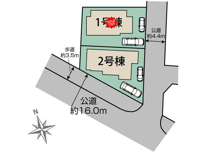 ブルーミングガーデン八王子市横川町２棟の見取り図