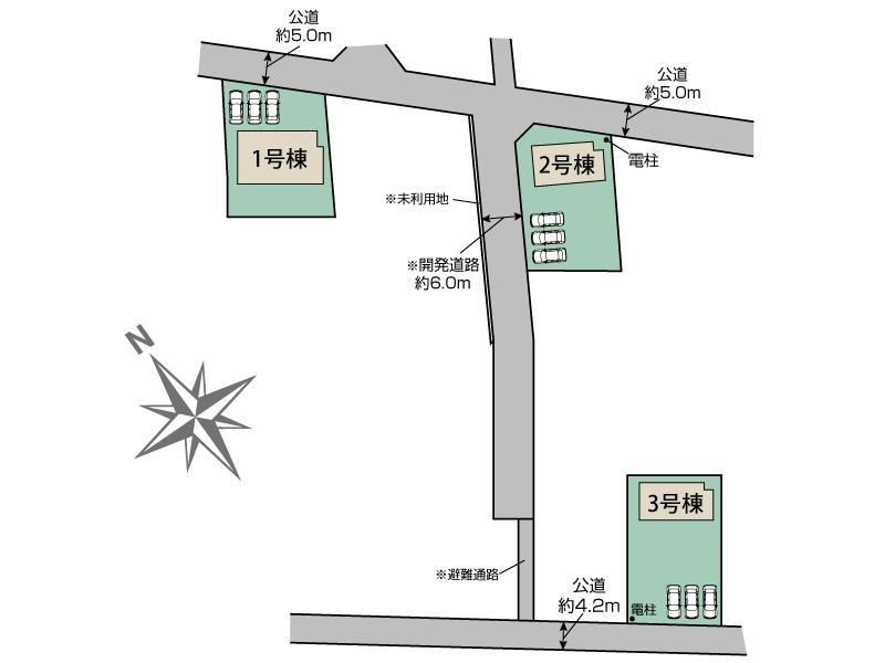 ブルーミングガーデン加須市馬内３棟の見取り図