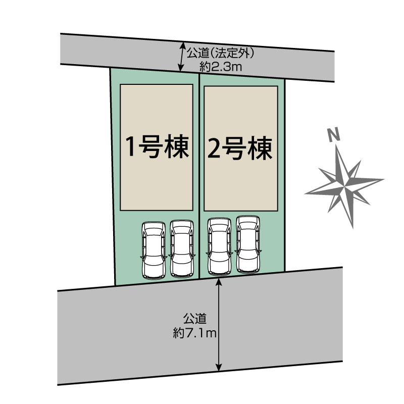 ブルーミングガーデン熊谷市平戸２棟の見取り図