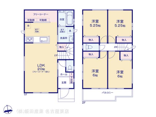 ハートフルタウン(東)愛西市西保町の見取り図