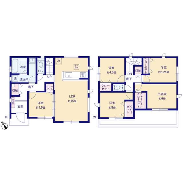 グラファーレ4178福津市津屋崎２期６棟の見取り図