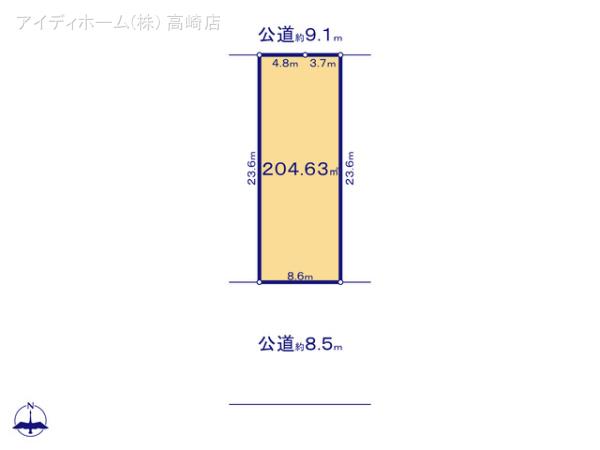 リナージュ玉村町福島２３－１期の見取り図