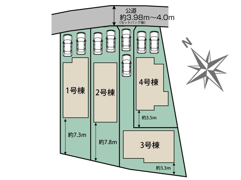  丹羽郡大口町中小口2丁目4棟 区画図