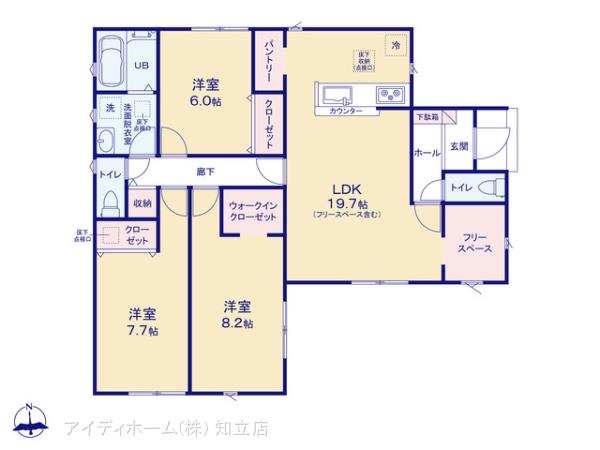 リナージュ西尾市一色町対米２３－１期の見取り図