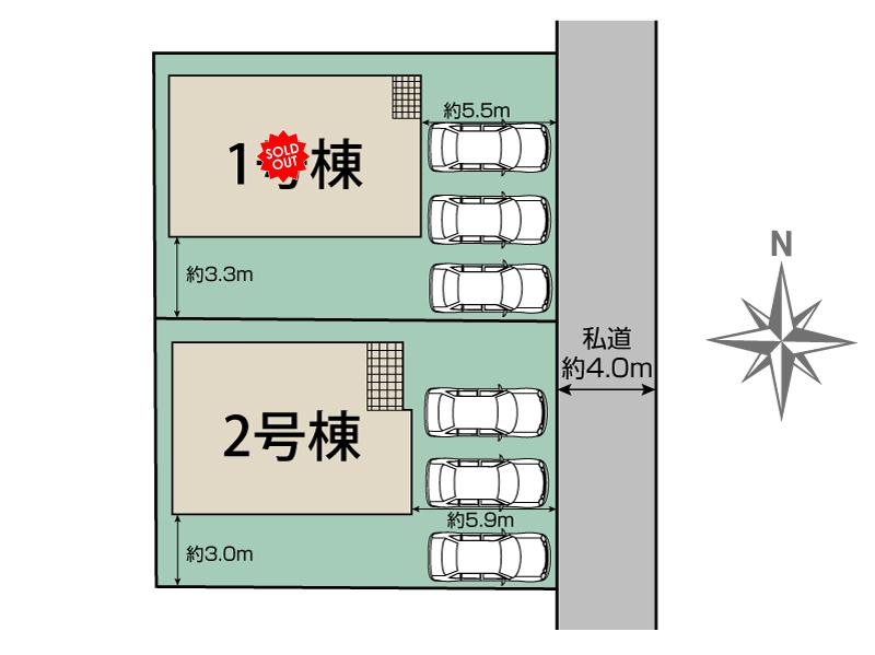 ブルーミングガーデン船橋市大穴北８丁目２棟の見取り図