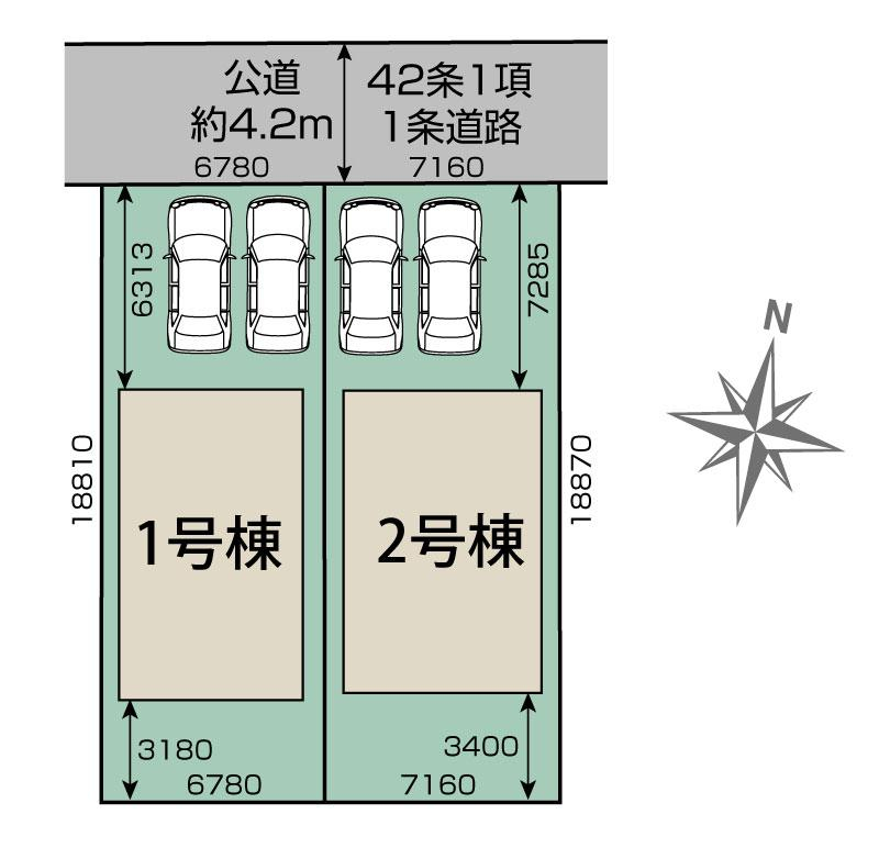 ブルーミングガーデン枚方市長尾台２丁目２棟の見取り図