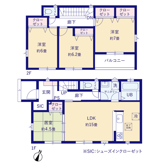 グラファーレ4272上越市五智２棟の見取り図