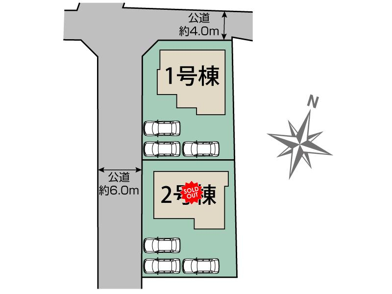 ブルーミングガーデン甲府市中町２棟の見取り図