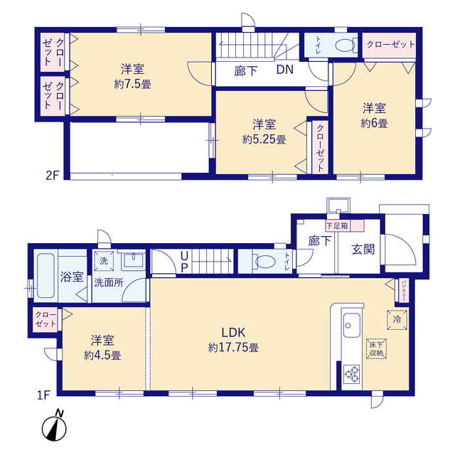 グラファーレ4171いわき市郷ヶ丘４期４棟の見取り図