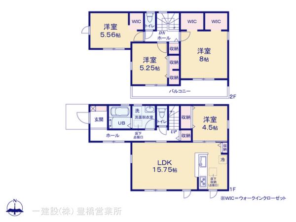 リーブルガーデン豊橋市東小鷹野４丁目５７－２期の見取り図