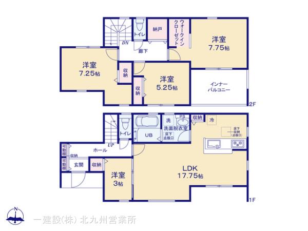 リーブルガーデン八幡西区中の原第三の見取り図