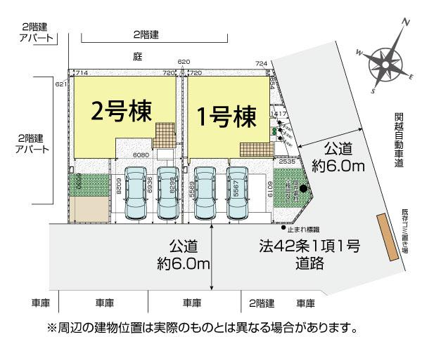 川越市川鶴2丁目2棟 区画図