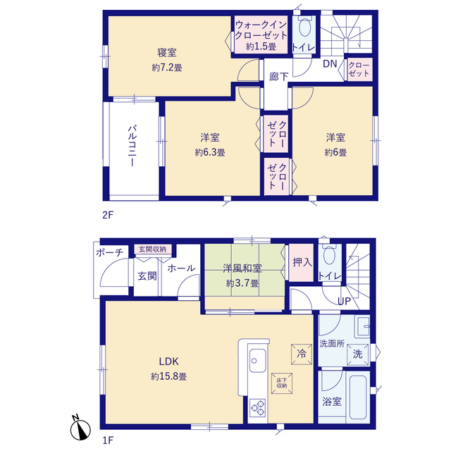 クレイドルガーデン知多市南粕谷 第6の見取り図