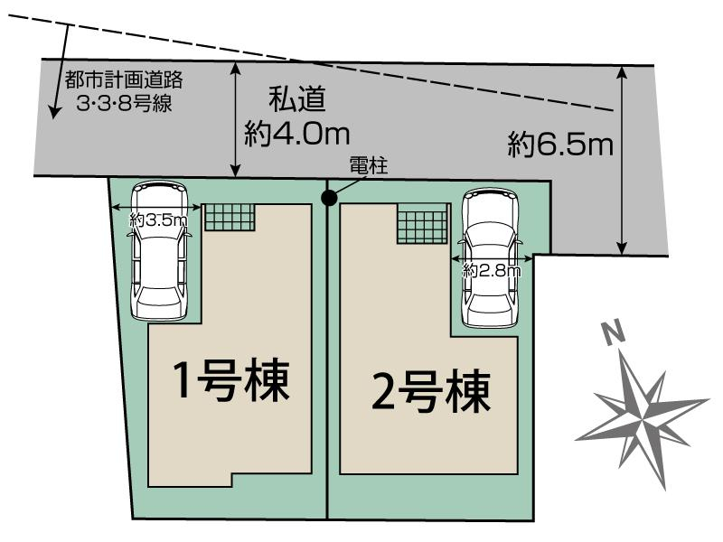 船橋市夏見台1丁目2棟 区画図