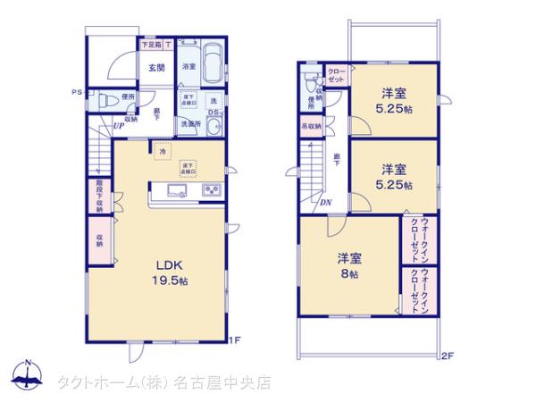 グラファーレ北名古屋市六ツ師６期１棟の見取り図