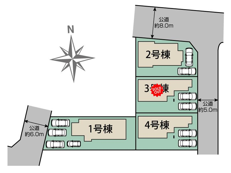 ブルーミングガーデン熊本市東区東野３丁目４棟の見取り図