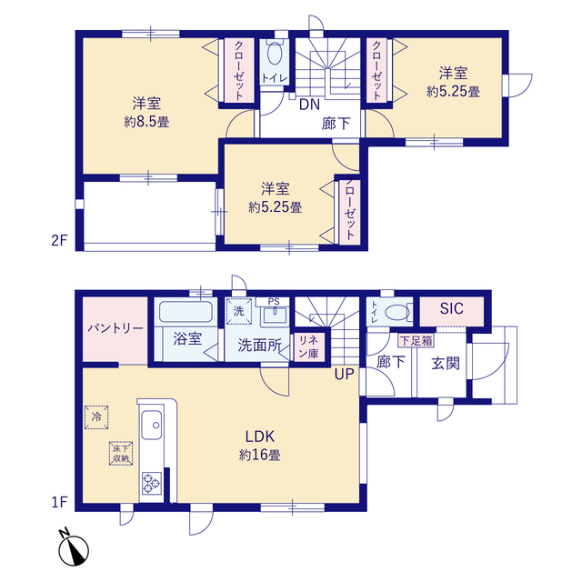グラファーレ4171いわき市四倉町９期１棟の見取り図