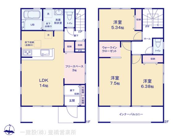 リーブルガーデン豊川市平尾町５７期の見取り図