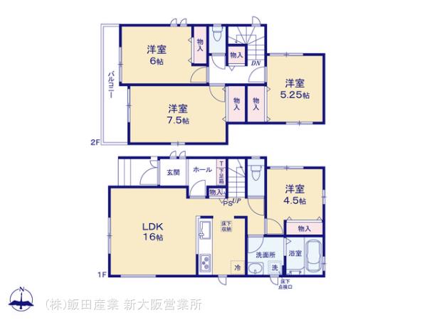 ハートフルタウン(新大阪)八尾高安町南1丁目の見取り図