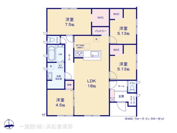 リーブルガーデン磐田上岡田３期の見取り図