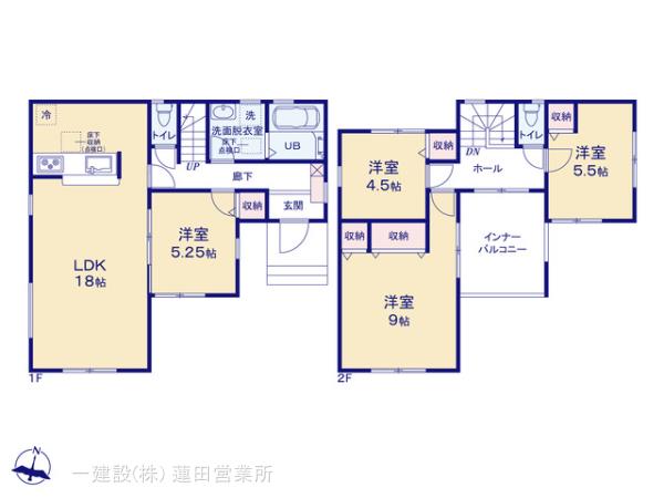 リーブルガーデン越谷市弥栄町の見取り図