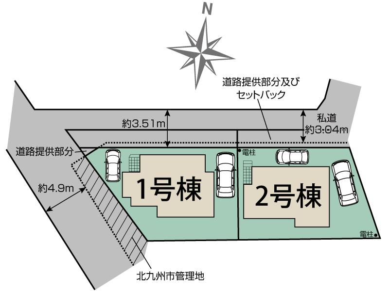 ブルーミングガーデン北九州市小倉北区赤坂４丁目２棟の見取り図