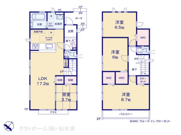 グラファーレ4136仙台市南光台南７期２棟の見取り図