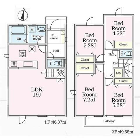 リナージュ熊本市東区若葉２３－１期の見取り図