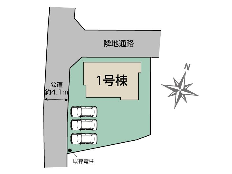 ブルーミングガーデン韮崎市藤井町北下條２期１棟の見取り図